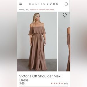 Baltic Born PINK Victoria Off the Shoulder Dress - small